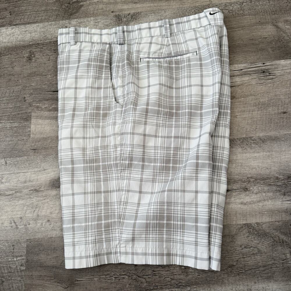 NIKE GOLF Shorts Mens Sz 36 Tour Performance Dri-FIT Tech Stretch Wicking Plaid